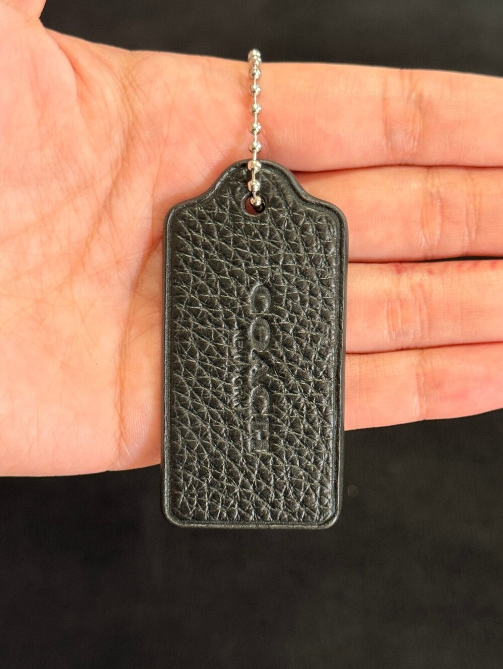 2.5" Modern Coach Leather Key Fob Keychain Hang Tag Hangtag